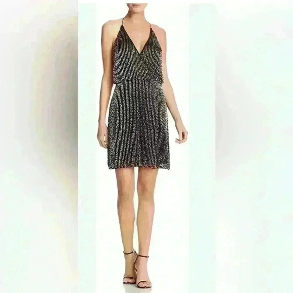 French Connection Enid Beaded Deep-V Neck Mini Dress 2 - Picture 2 of 14